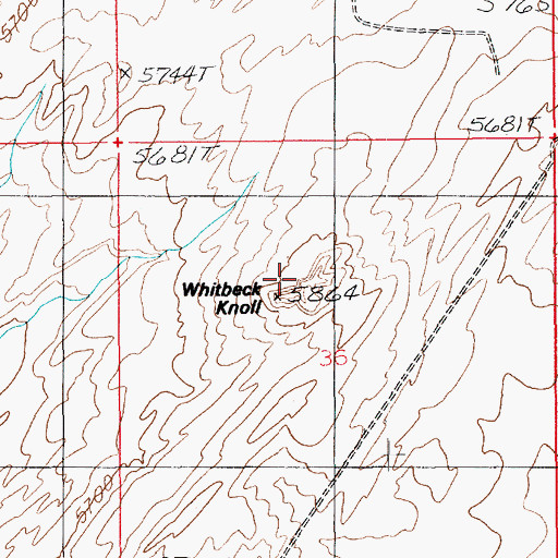 Topographic Map of Whitbeck Knoll, UT