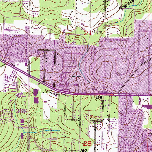 Topographic Map of Highland Country Club, AL