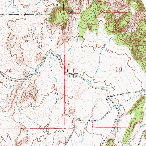Topographic Map of Whiterocks and Ouray Valley Canal, UT