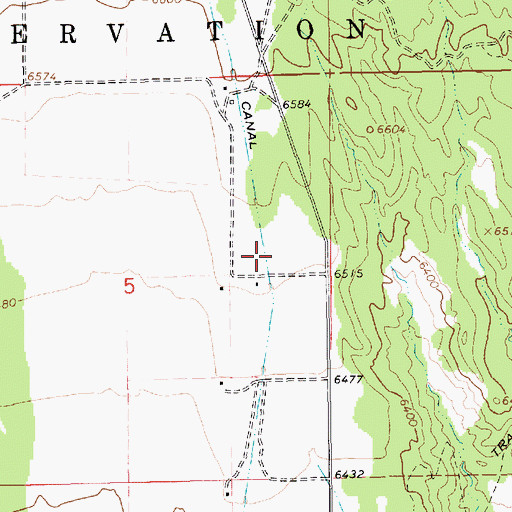 Topographic Map of Whiterocks Canal, UT