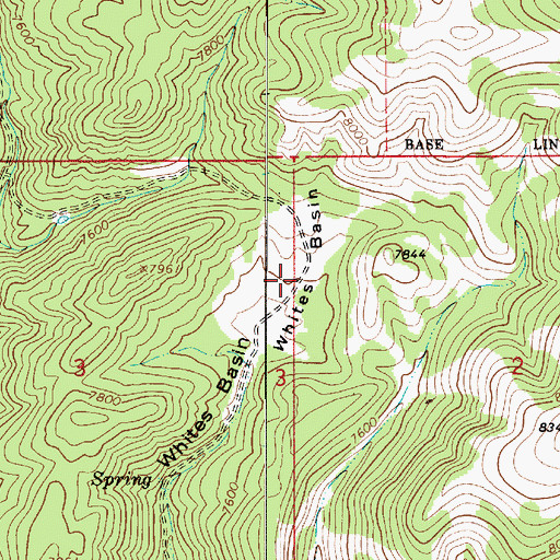 Topographic Map of Whites Basin, UT