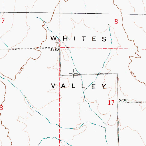 Topographic Map of Whites Valley, UT