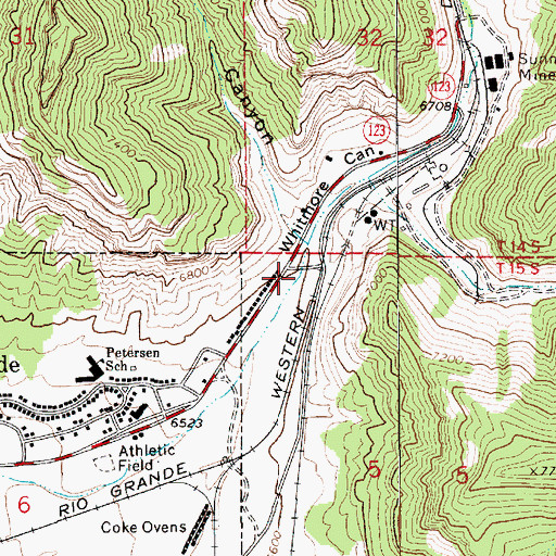 Topographic Map of Whitmore Canyon, UT