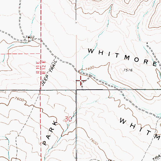 Topographic Map of Whitmore Park, UT