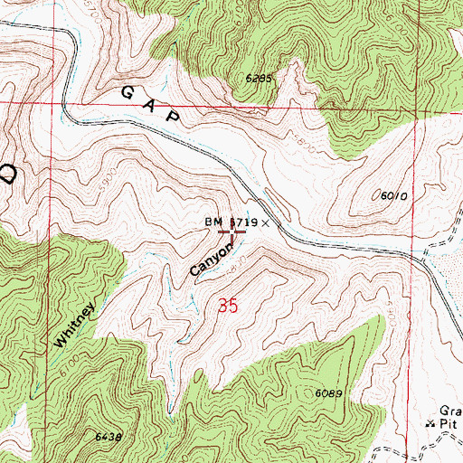 Topographic Map of Whitney Canyon, UT