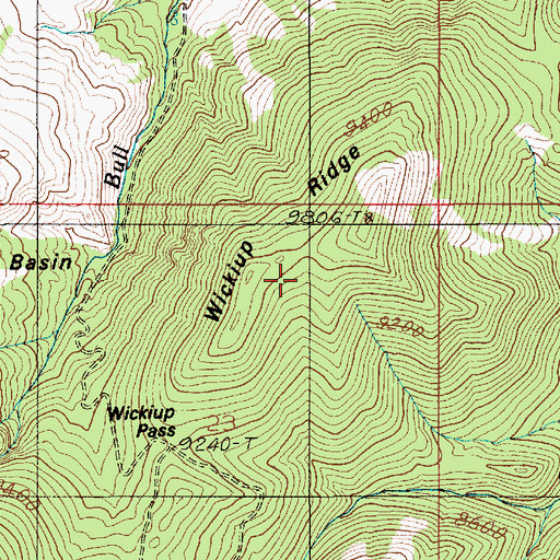 Topographic Map of Wickiup Ridge, UT