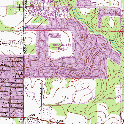 Topographic Map of Hillsdale Heights, AL