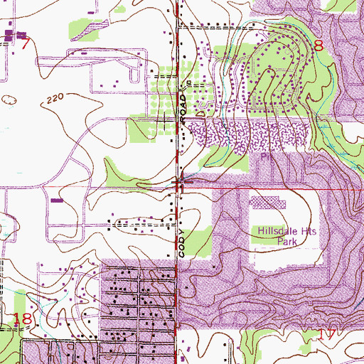 Topographic Map of Hillsdale Heights Church of God, AL