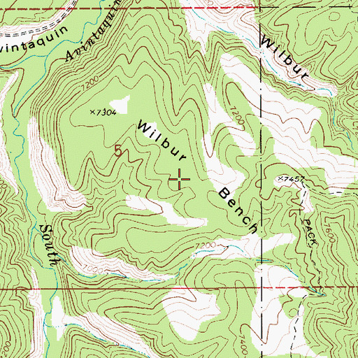 Topographic Map of Wilbur Bench, UT