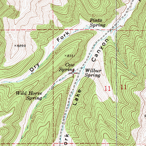 Topographic Map of Wilbur Spring, UT