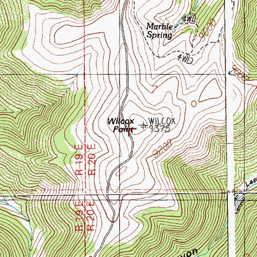 Topographic Map of Wilcox Point, UT