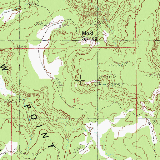 Topographic Map of Wild Cow Point, UT