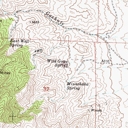 Topographic Map of Wild Goose Spring, UT