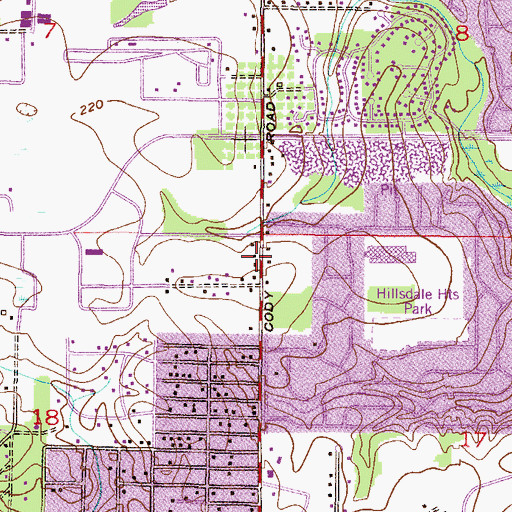 Topographic Map of Hillsdale Presbyterian Church, AL