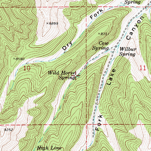 Topographic Map of Wild Horse Spring, UT
