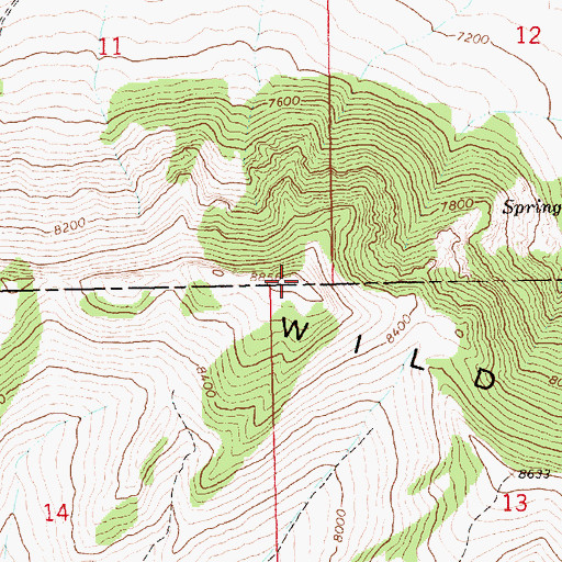 Topographic Map of Wild Mountain, UT