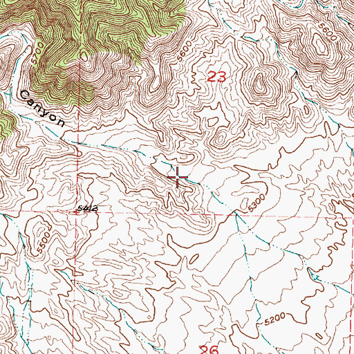 Topographic Map of Wildcat Canyon, UT