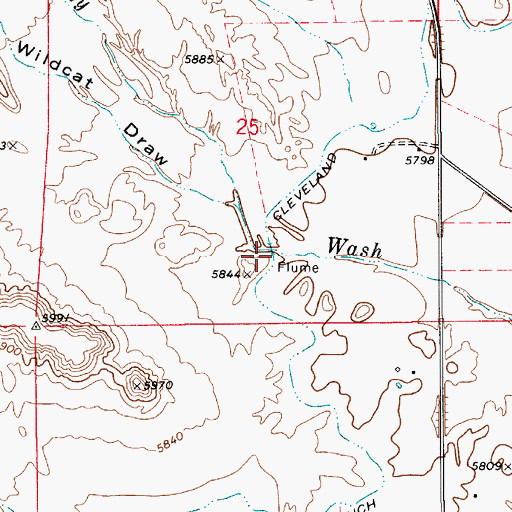 Topographic Map of Wildcat Draw, UT
