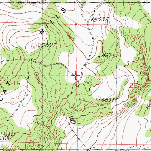 Topographic Map of Wildcat Hills, UT