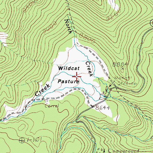 Topographic Map of Wildcat Pasture, UT