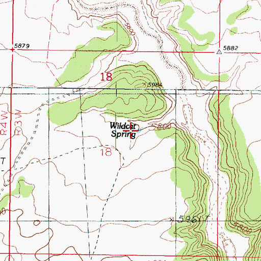 Topographic Map of Wildcat Spring, UT