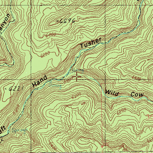 Topographic Map of Wildcow Canyon, UT