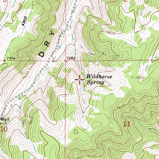 Topographic Map of Wildhorse Spring, UT