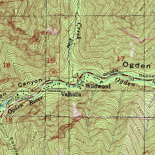 Topographic Map of Wildwood, UT