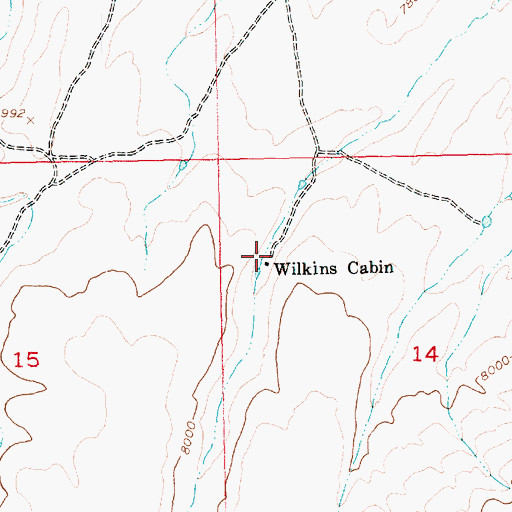 Topographic Map of Wilkins Cabin, UT