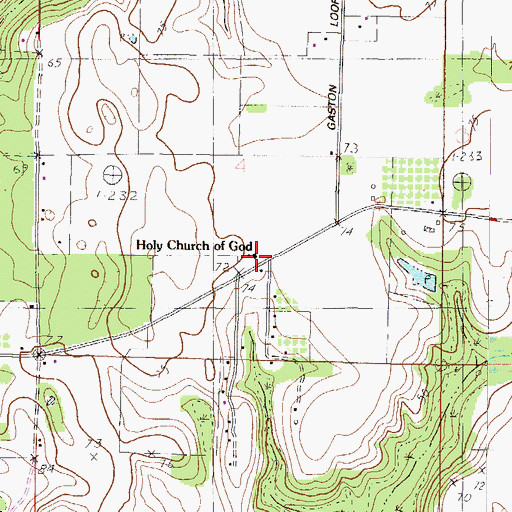 Topographic Map of Holy Church of God, AL