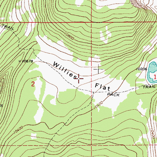 Topographic Map of Willies Flat, UT
