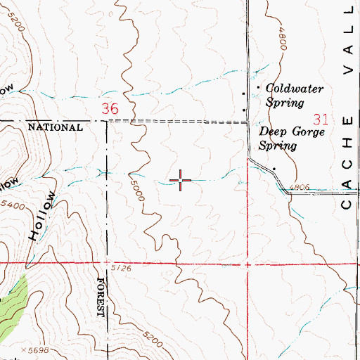 Topographic Map of Willies Hollow, UT