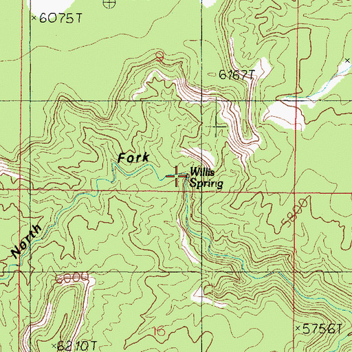 Topographic Map of Willis Spring, UT