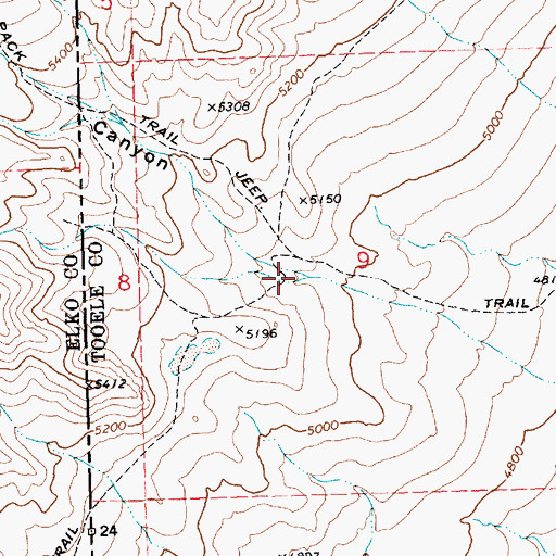Topographic Map of Willow Canyon, UT