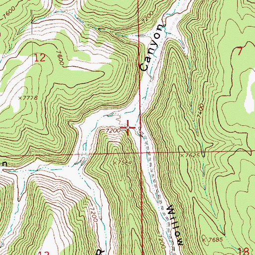 Topographic Map of Willow Canyon, UT