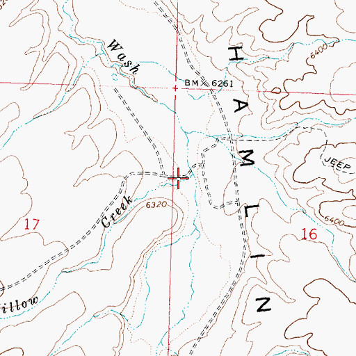 Topographic Map of Willow Creek, UT
