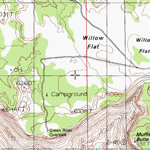 Topographic Map of Willow Flat, UT