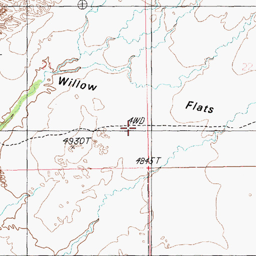 Topographic Map of Willow Flats, UT