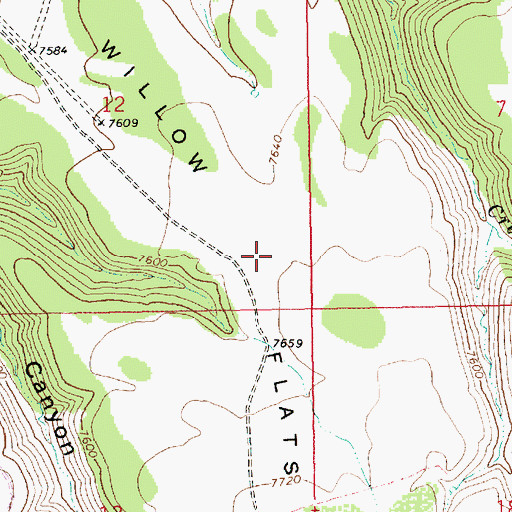 Topographic Map of Willow Flats, UT