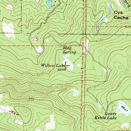 Topographic Map of Willow Lake, UT