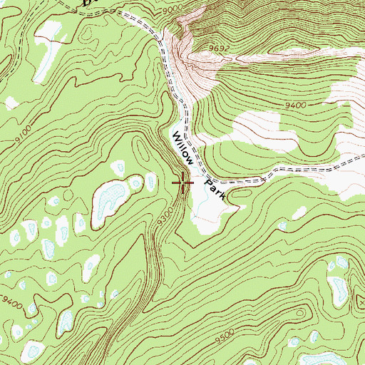 Topographic Map of Willow Park, UT