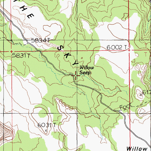 Topographic Map of Willow Seep, UT