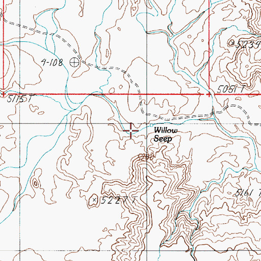 Topographic Map of Willow Seep, UT