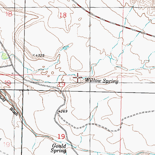 Topographic Map of Willow Spring, UT