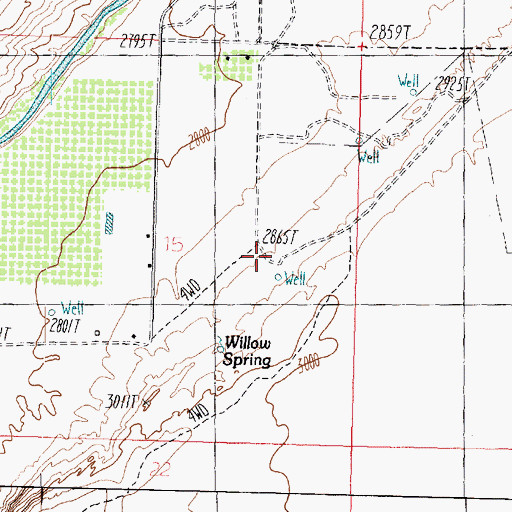 Topographic Map of Willow Spring, UT