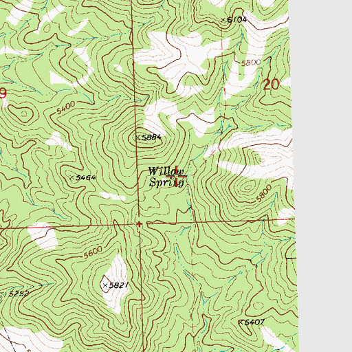 Topographic Map of Willow Spring, UT