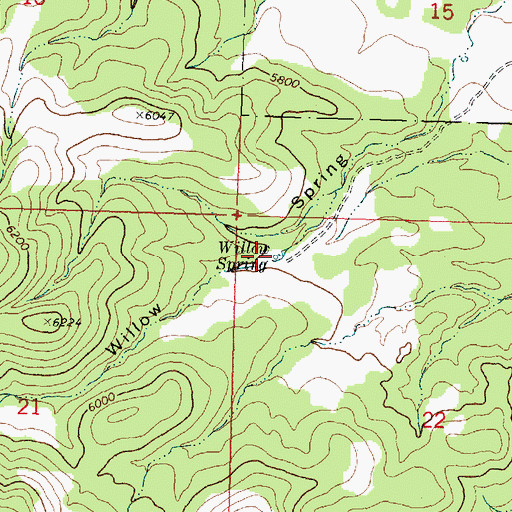 Topographic Map of Willow Spring, UT