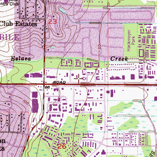 Topographic Map of Holy Cross Lutheran Church, AL