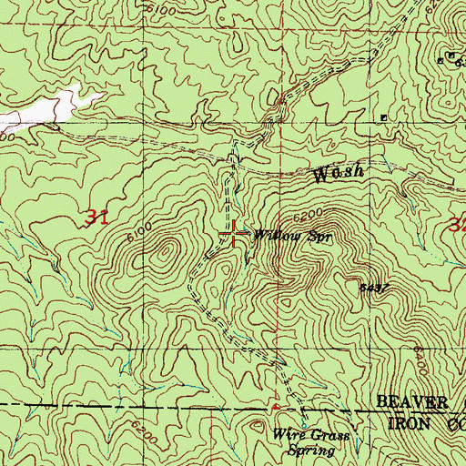 Topographic Map of Willow Spring, UT