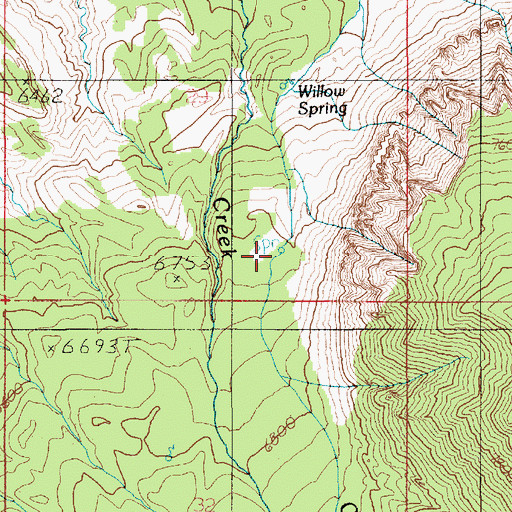 Topographic Map of Willow Spring, UT